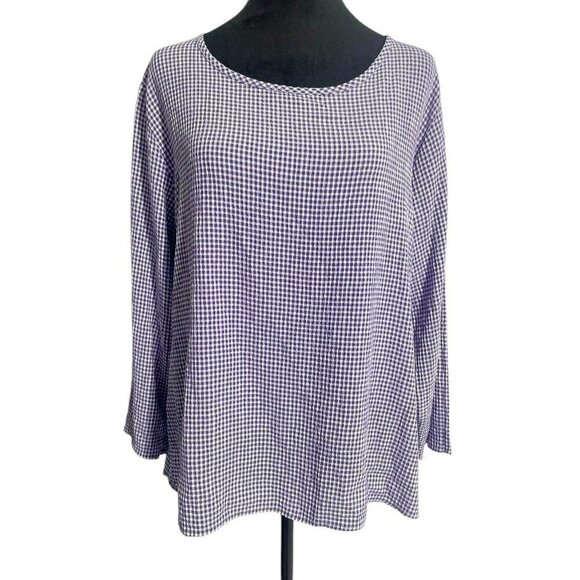 NEW Cut Loose Size Medium  Crinkle Check 3/4 Split Back $82 Spring 2025 Gingham - Picture 2 of 8